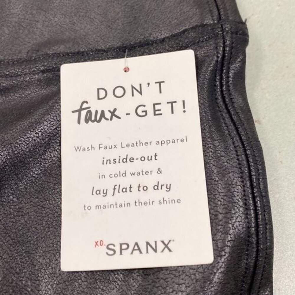 Spanx Womens Faux Leather Moto Legging Black Size M - Picture 9 of 12